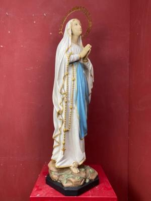 Statue Our Lady Of Lourdes en Plaster polychrome, France 19 th century