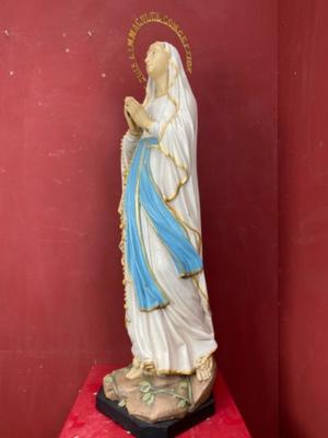 Statue Our Lady Of Lourdes en Plaster polychrome, France 19 th century