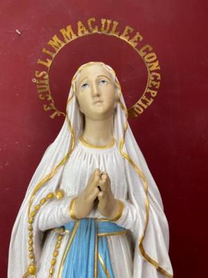 Statue Our Lady Of Lourdes en Plaster polychrome, France 19 th century