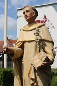 Statue St. Dominic en plaster polychrome, Belgium 19th century