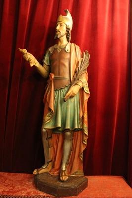 Statue St. Donatus en plaster polychrome, Belgium 19th century ( anno 1875 )