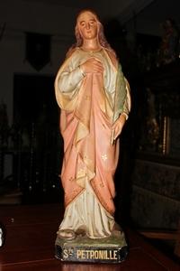 Statue St. Petronille en PLASTER POLYCHROME, France 19th century