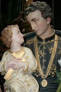 Statue St. Stanislaw Kostka  en HIGH QUALITY TERRA-COTTA POLYCHROME, France 19th century