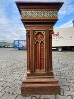 Statue Stand en Oak wood, Belgium 19 th century