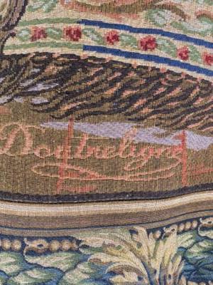 Stunning And Very Rare High Quality Ceiling Tapestry Signed en Fabrics / Embroidery, Brugge Belgium  19 th century ( Anno 1890 )