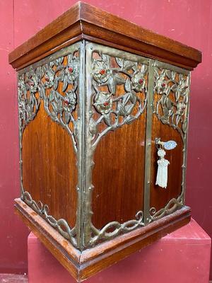 Tabernacle en Brass / Wood / Stones / Iron, Belgium 19th century