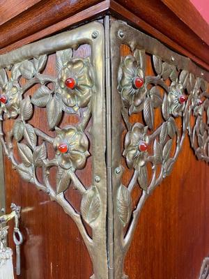 Tabernacle en Brass / Wood / Stones / Iron, Belgium 19th century