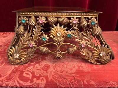 Tabor en Brass / Bronze / Stones, France 19th century