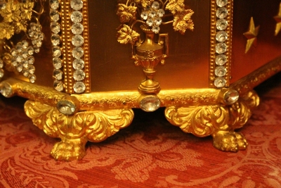 Tabor en Brass / Gilt / Gem Stones, France 19th century