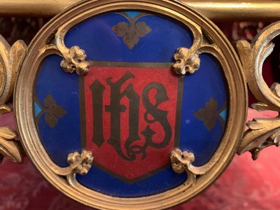 Tabor Enamelled On 4 Sides en Bronze / Gilt / Stones / Enamel, France 19th century ( anno 1870 )