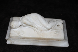 The Died St. Cecilia In Her Crypt As Found In The Catacombs Of St.  Callixtus en MARBLE, Italy 19th century