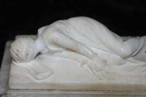 The Died St. Cecilia In Her Crypt As Found In The Catacombs Of St.  Callixtus en MARBLE, Italy 19th century