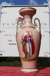 Very Rare Altar - Vase Imagination Of St. Philomena  en hand - painted Porcelain, Belgium 19th century