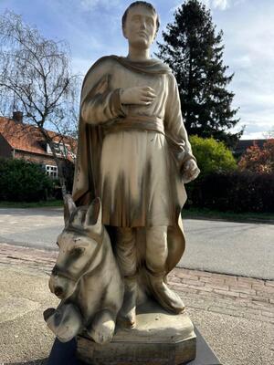 Very Rare Imagination:  Statue St. Georgius Of Lydda en Plaster, Belgium  19 th century