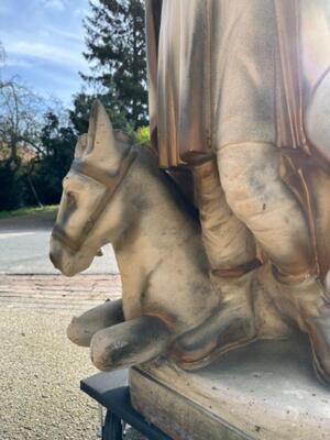 Very Rare Imagination:  Statue St. Georgius Of Lydda en Plaster, Belgium  19 th century