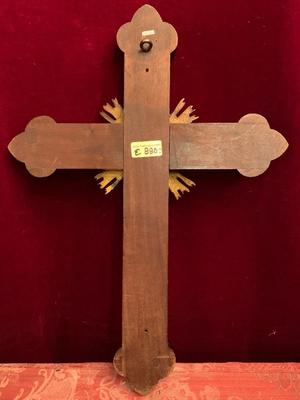 Wall - Cross With Corpus  en Wood / Bronze , Belgium 19th century ( anno 1890 )