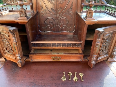 Writing Desk en Oak wood, Dutch 19th century