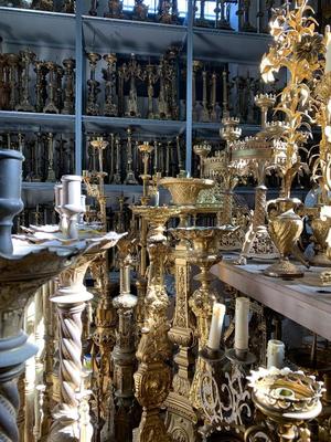 Overview Pictures Stock Candle Sticks & Candle Holders  style All Styles en Brass / Bronze , Dutch Belgium France 19th century