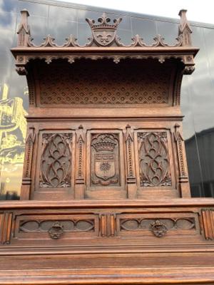 Complete Set Furniture style Gothic - style en Wood , France 19 th century