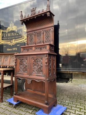 Complete Set Furniture style Gothic - style en Wood , France 19 th century