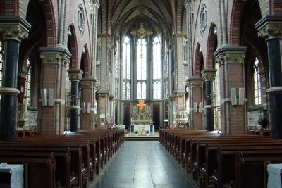 Pews From St. Victor Church Afferden ( Gld ) Holland  style Gothic - style en Oak wood, Dutch 19th century