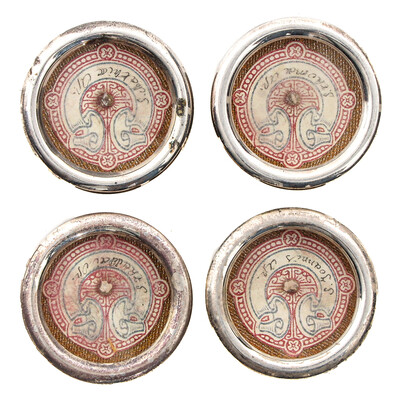 Reliquary - Relics All 12 Apostles en Brass / Glass / Wax Seal, Belgium  19 th century