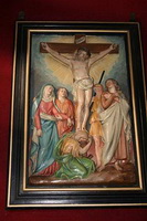 Stations Of The Cross style barok en PLASTER POLYCHROME, France 19th century