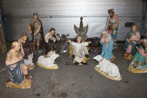 Nativity Set en PLASTER POLYCHROME, Belgium 19th century