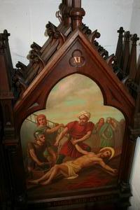 Stations Of The Cross en WOOD PAINTED ON ZINK, France 19th century