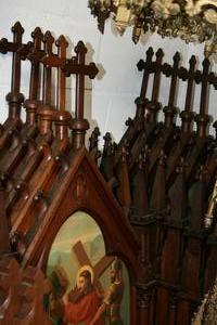 Stations Of The Cross en WOOD PAINTED ON ZINK, France 19th century