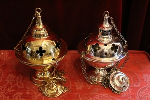 Censers en Brass / Polished /  Varnished, Belgium 19th century