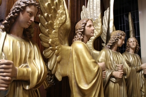 Angels en plaster polychrome, France 19th century