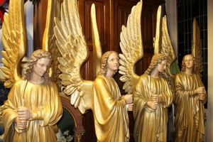 Angels en plaster polychrome, France 19th century