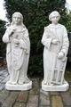 Marble Statues St. John & St. Lawrence style NEO-CLASSICISTIC en Carara Marble, France 19th century