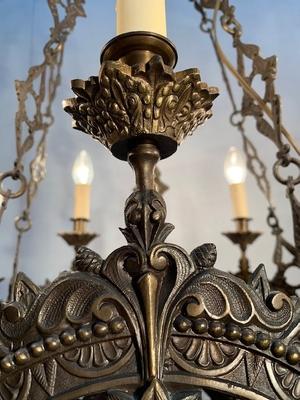 Chandeliers style Romanesque en Bronze, France 19th century