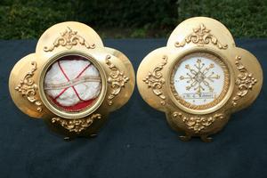 Two Separate Originally Sealed Devotion- (Kiss-) Reliquaries