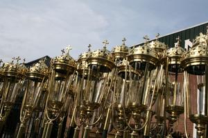 Procession - Lanterns en Brass / Glass, Belgium 19 th century