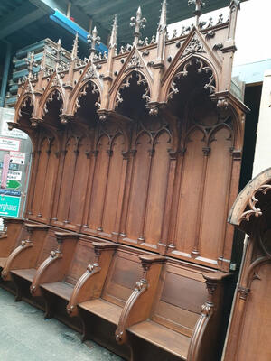 24 Gothic - Style Choir Seats More And Better Pictures Soon !! style Gothic - style en Oak wood, Belgium  19 th century