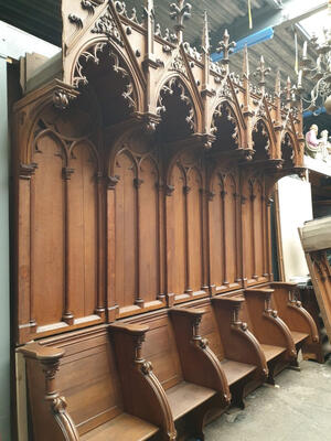 24 Gothic - Style Choir Seats More And Better Pictures Soon !! style Gothic - style en Oak wood, Belgium  19 th century