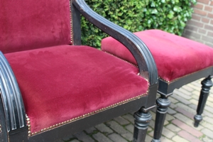 Altar Seats. Completely & Professionally Refit According To The Traditional Methods And With Original Materials. en wood / Red velvet, Belgium 19 th century