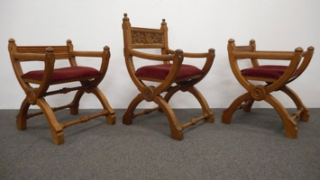 Altar -Set en Oak wood, Belgium 19th century