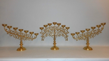 Candle Sticks Measures Candle Stick Middle 62  X 56 Cm en Brass / Gilt, Belgium 19th century