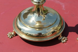 Candle Sticks Measures Without Pin en Brass / Bronze, Belgium 19th century