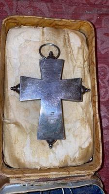 Enkolpia / Moniles Orthodox Pectoral Crosses With Relics Inside  en Full silver, Eastern Germany 19th century