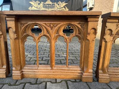 Communion Rails  style Gothic - Style en Oak wood, Netherlands  19 th century