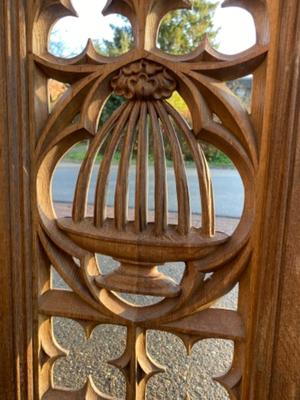 Communion Rails style Gothic - Style en Oak Wood, Belgium 19th century ( anno 1875 )