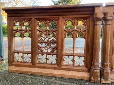 Communion Rails style Gothic - Style en Oak Wood, Belgium 19th century ( anno 1875 )