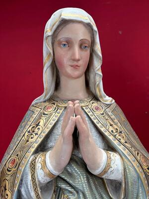 Holy Family Statue style Gothic - Style en Plaster, Belgium  19 th century ( Anno 1885 )