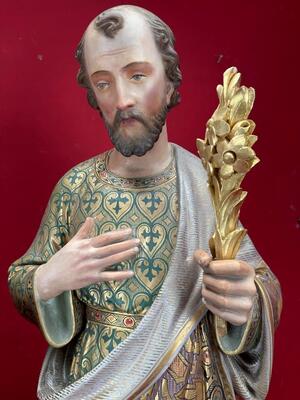 Holy Family Statue style Gothic - Style en Plaster, Belgium  19 th century ( Anno 1885 )