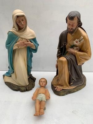 Nativity Set en plaster polychrome, Belgium 19th century